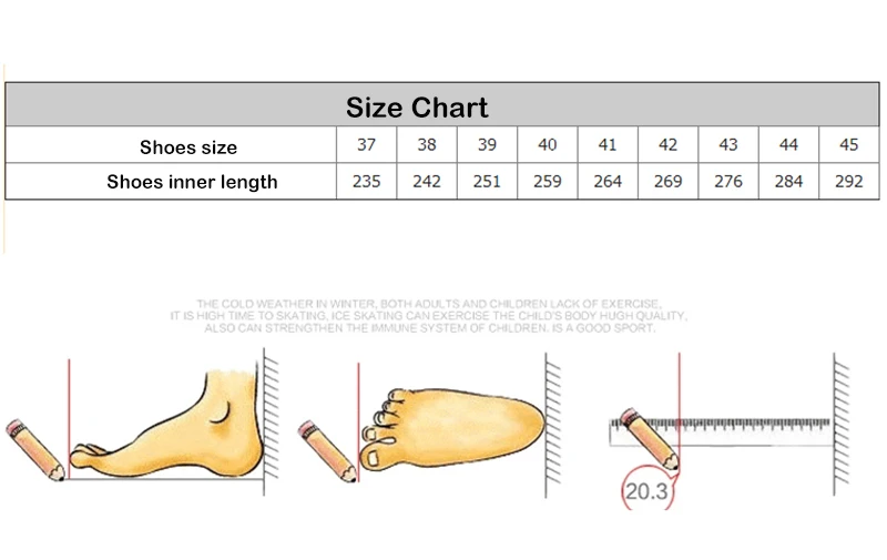 Ice Skating Shoes Size Chart