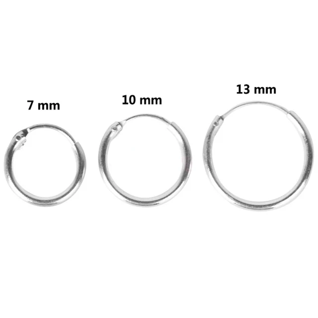 Trendy 2pairs 1lot 7 10 13mm Hoop Earrings Silver Small Endless Trendy 2pairs 1lot 7 10 13mm Hoop Earrings Silver Small Endless Lip