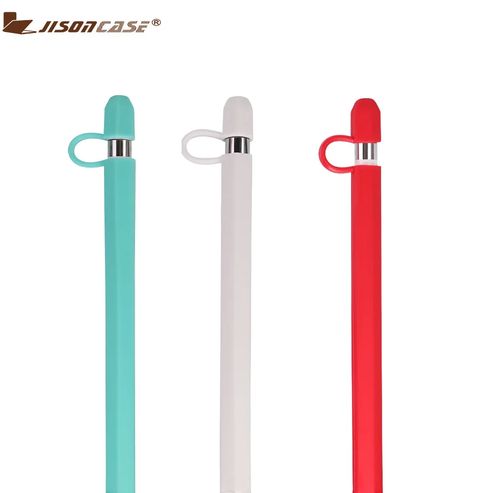 

Jisoncase Cap Soft Silicone For Apple Pencil Case Cover Anti-lost Sleeve for iPad Tablet Touch Pen Stylus Cable Connector Tether