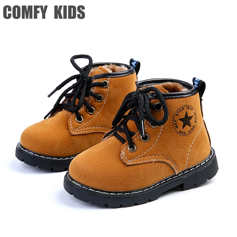 18 Automne En Cuir Enfant Bottes Chaussures De Mode Confortable Enfants Plat Avec Des Bottes Garcons Filles Taille 21 25 Neige Bottes Chaussures Bebe Boot Chaussures Aliexpress