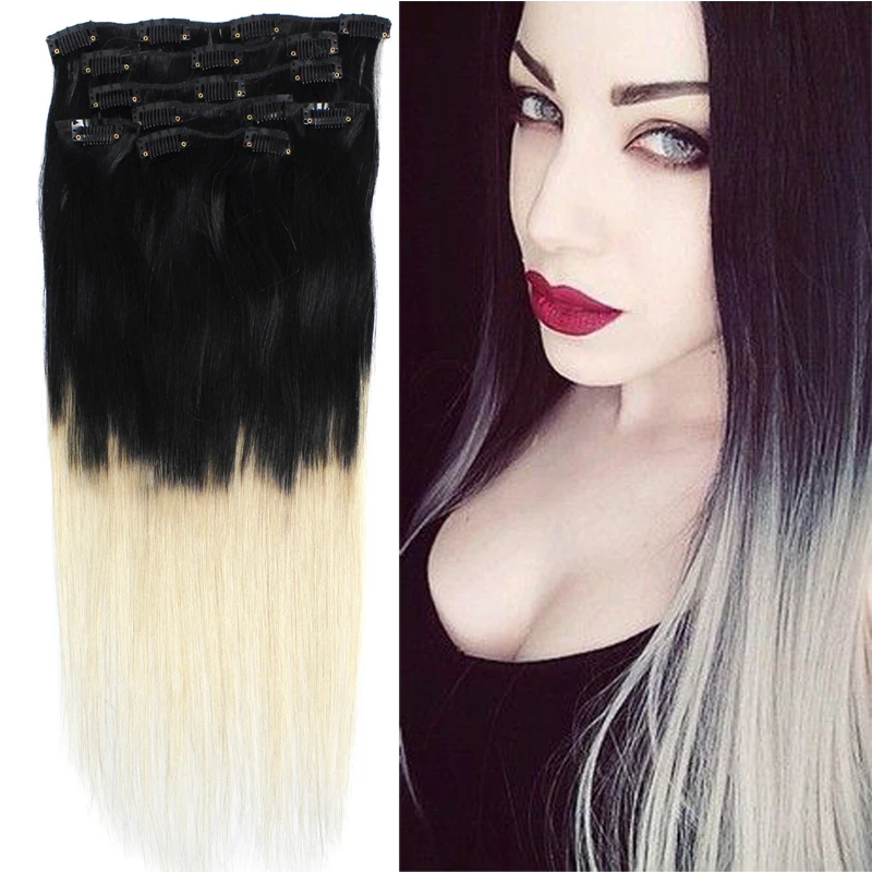 18'' 70grams Ombre Hair Color #1/613 Black to White Blonde Balayage Natural  Clip ins Extensions|hair color manufacturer|colorful hair wigscolor dark  hair - AliExpress