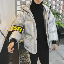 Inverno 2017 Long Mens Winter Silver Jackets Warm Cotton-padded Clothes Male Casaco Masculino Parka Fashion Casual Thicken Coat