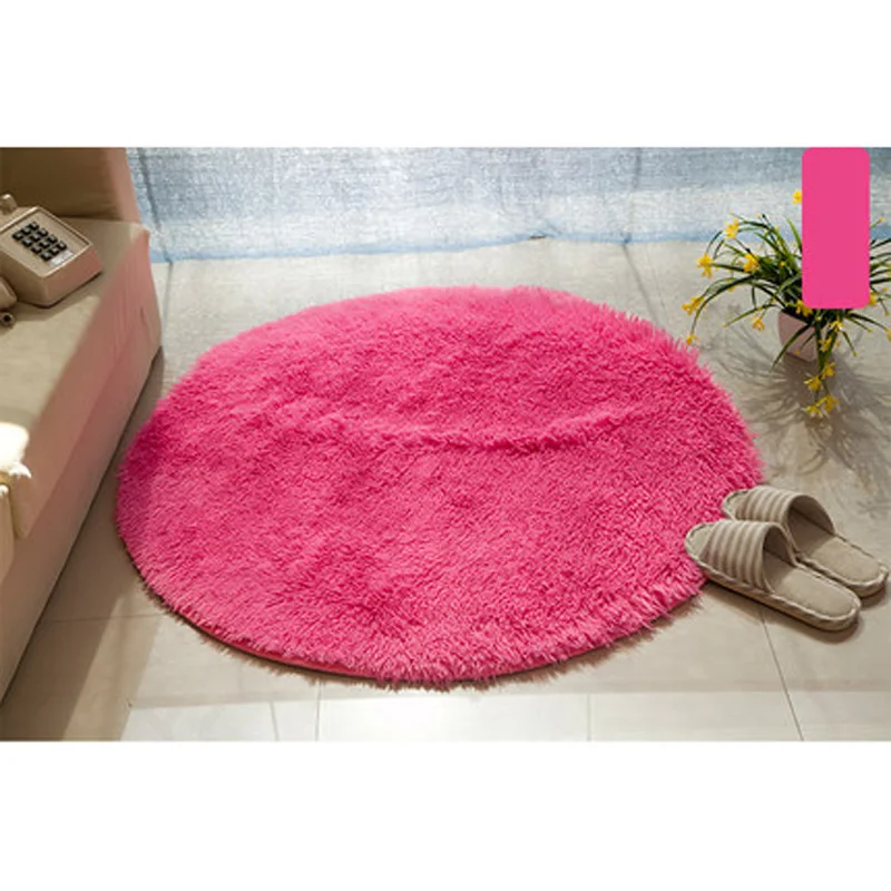 100cm Round Bathroom Mats Large Red Coral Fleece Bedroom Carpet Non-Slip Green Kitchen Bath Door Mats Outdoor Free Shipping