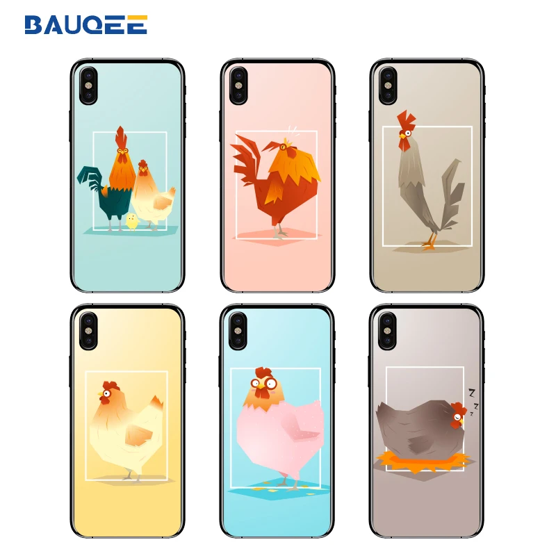 Ultra Thin Cute Chicken Printed For iPhone X Soft Clear Phone Case 7 7Plus 6 6S 6Plus 5 8 8Plus 10 Protector |