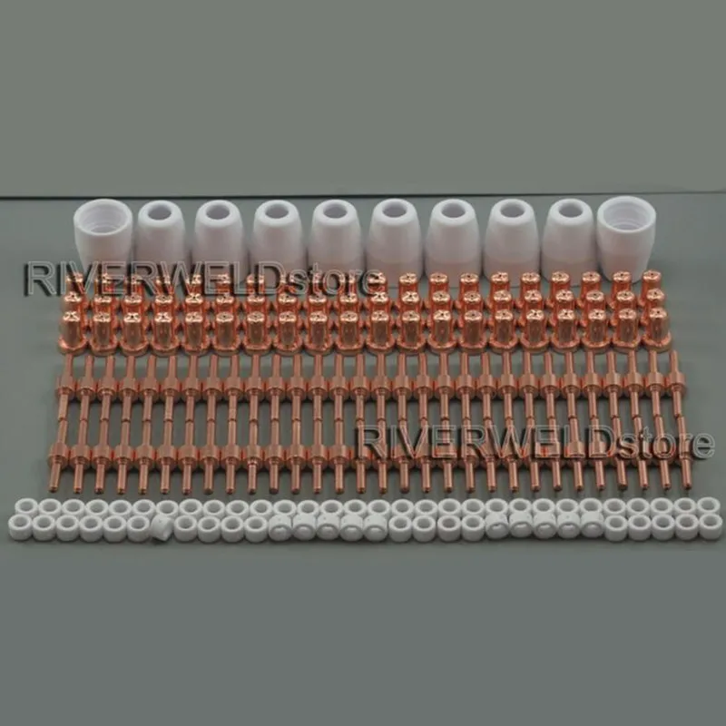 

PT-31 LG-40 Plasma Cutting Cutter Torch Consumables Extended Nozzle/Tips Electrodes Fit CUT40 CUT-50D CT-312, 190pcs