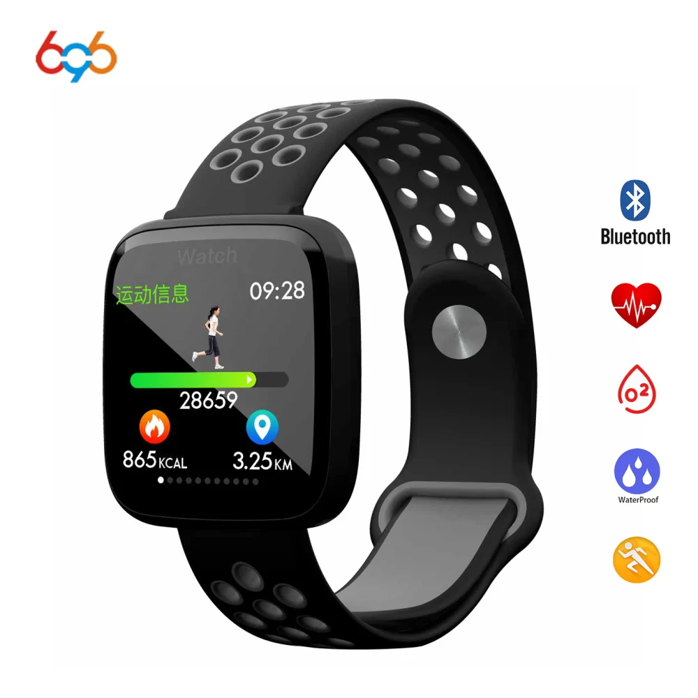 696 F15 Смарт-часы IP68 Водонепроницаемый плавание SmartWatch сердечного ритма крови