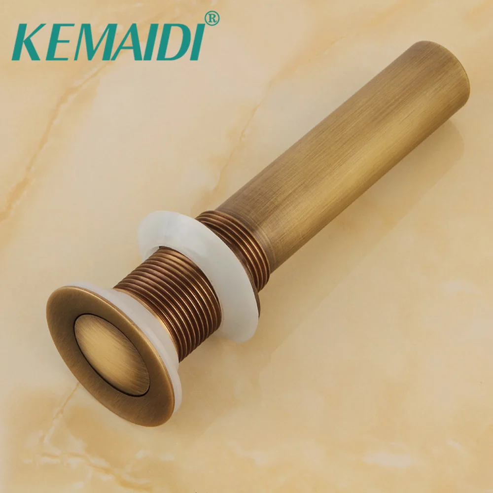 Kemaidi Fashion New Antique Brass Style Bathroom Basin Waste Pop Up