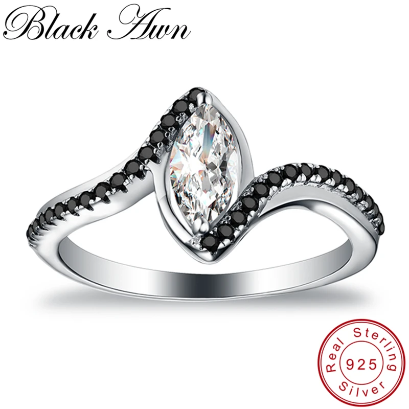 

[BLACK AWN] Wedding Rings for Women 2.3Gram 925 Sterling Silver Jewelry Engagement Ring Femme Bague Girl Gift C332