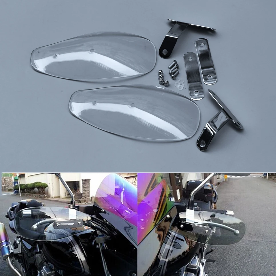 

Handle Bar Hand Guard Protector Wind Deflector Motorcycle Bike Shield