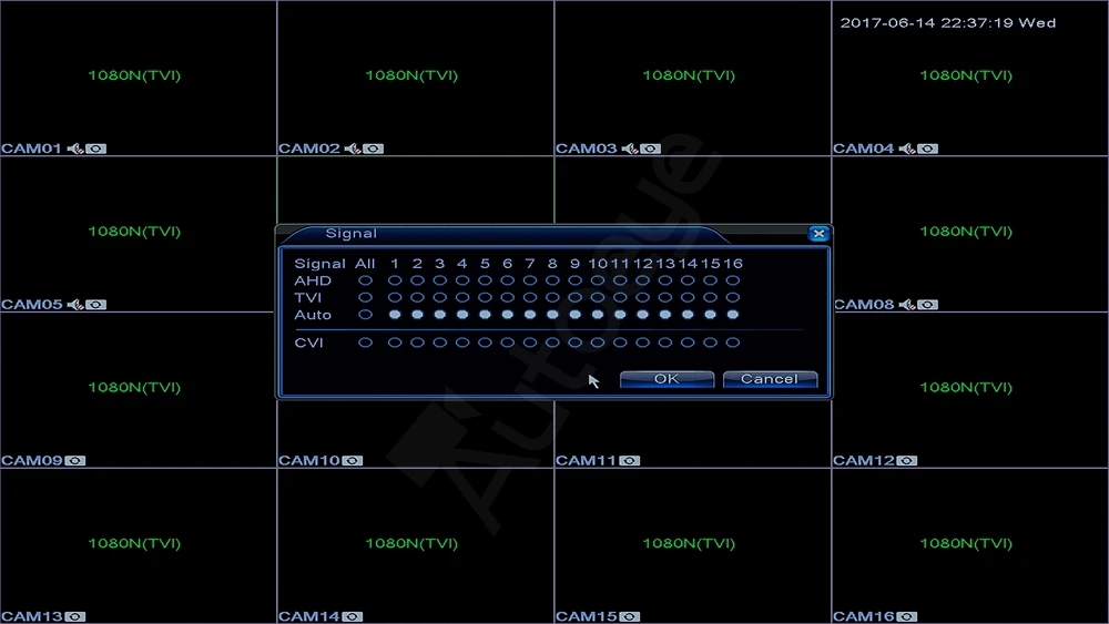Autoeye 16CH 5в1 CCTV 1080N DVR NVR H.264 Система безопасности гибридный видеорегистратор P2P 1080P CVBS TVI CVI ip-камера AHD Onvif
