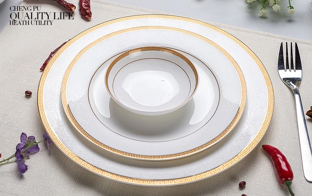 3pcs lot 10 8 4 inch real bone china dinner plate set white