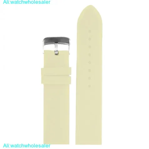 24mm White Cat Cartoon Silicone Jelly Rubber Lady Watch Band Straps WB1085B24JB