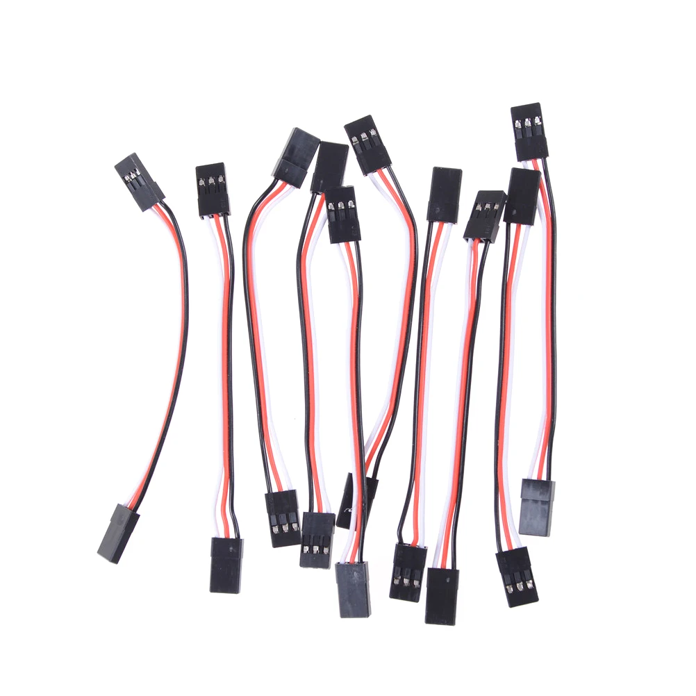 10pcs/lot 10cm Servo Extension Wire 26AWG to Male JR Plug Lead Cable | Игрушки и хобби