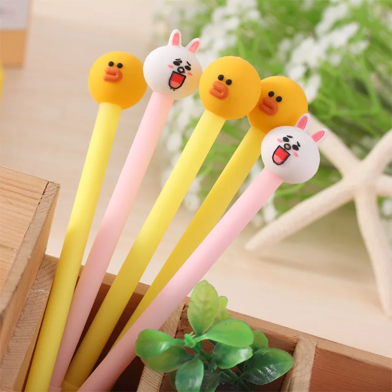 2 шт. креативные кролик утенок обычные ручки и гелевые милые Kawaii Детские