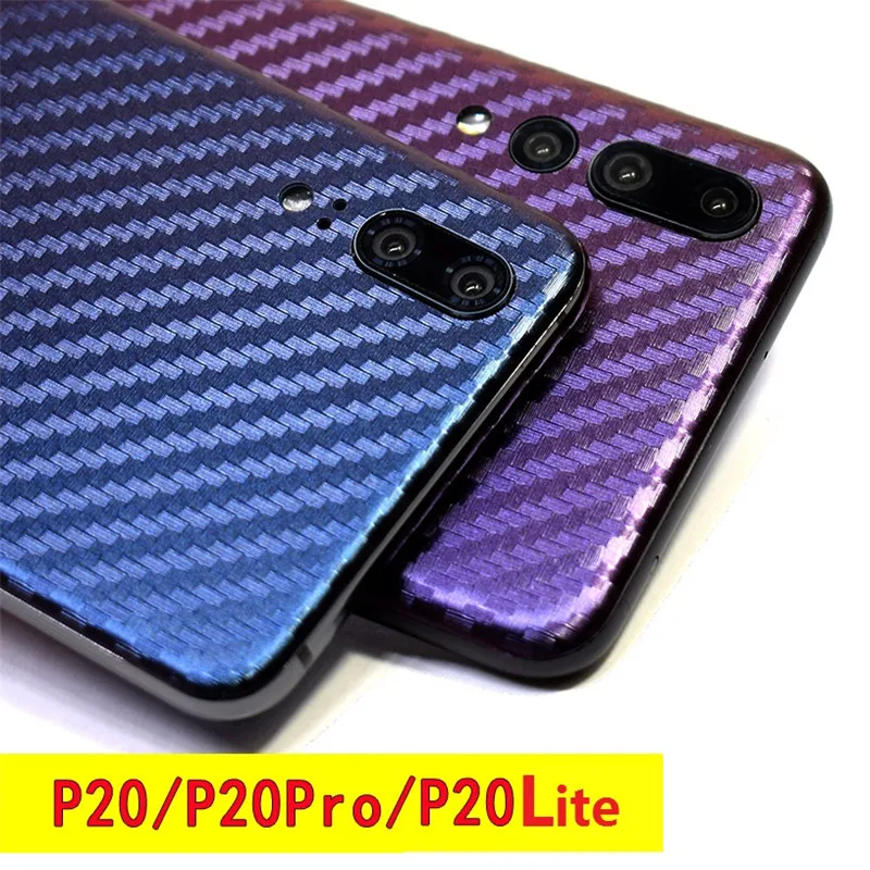 

Phone Stickers For Huawei P20 Lite Nova 4 3e 3i 3 i Gradient Colorful 3D Carbon Fiber Film Sticker For Huawei P20 Pro Plus EEMIA
