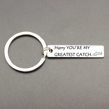 

Boyfriend/Girlfriend ychain Laser printing Harry You're My Greatest Catch Keyring Name the custom Car Pendant Keys holder