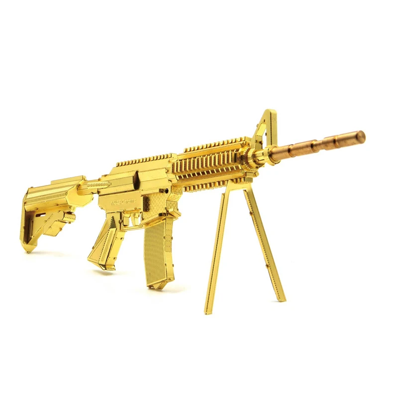 

Microworld 3D DIY Metal Puzzle M4A8 carbine weapon models Intellectual Educational Puzzle laser cutting Gifts Toys For Children