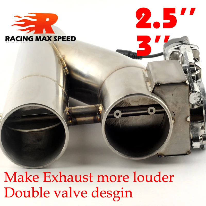 Koop 2.5 inch 3 inch rvs verdubbeld valve Pijp Uitlaat Catback Bypass Uitlaat Trim Down Buis Afstandsbediening YTR