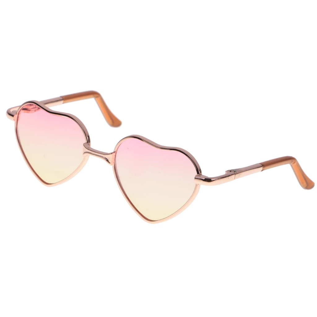 New Cute Gradient Colored 1/6 Heart Shaped Doll Glasses Eyeglasses Sunglasses For Blythe Doll 12'' Dolls Dress up Accessories