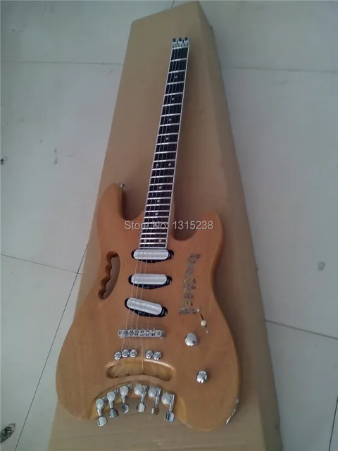 Cheap Free shipping guitar BCRICH new OEM headless wood color electric guitar custom shop lock chord guitarra / guitar China