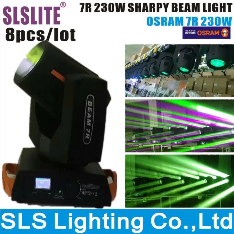 

8pcs/lot Sharpy beam 230 7r moving head light/lyre beam 7r moving head professional lighting