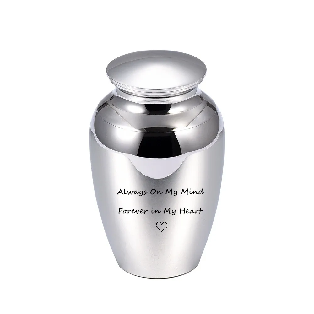 IJU027 Stainless Steel Small Cremation Urn for Funeral Ashes Keepsake