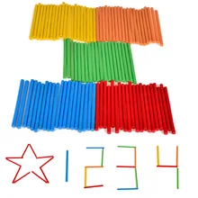 BOHS 100 шт Детские обучающие игры палка бар измерительный стержень Математика арифметический Монтессори вспомогательный материал для обучения зеленый красный желтый синий