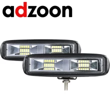 ADZOON New 60W 12V LED Work Light Bar Flood Lamp Driving Fog Offroad LED Work Car Light for Ford Toyota SUV 4WD led beams