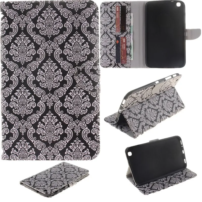 Stand Flip Wallet Case For Samsung Galaxy Tab 3 8.0 inch Cases SM T310 T311 T315 Tablet Back Cover Stand Two Sides Painted Bag (78)