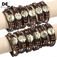 12 Constellations Bracelet Men Leather Bracelet Male Wristband Vintage Punk Friendship Bracelets For Women Charm Jewelry. 12 Constellations Bracelet Men Leather Bracelet Male Wristband Vintage Punk Friendship Bracelets For Women Charm Jewelry.