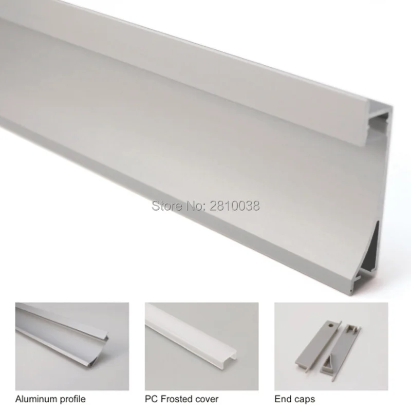 10 X 1M Sets/Lot Anodized LED profil aluminium and AL6063 Extruded Aluminum track channel profile for recessed wall lights