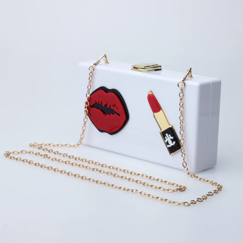 2019 модная акриловая сумка Bolsa Feminina мультяшный блеск для губ вечерняя клатч