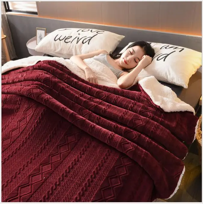Новая зимняя однотонная двухслойная Толстая фланелевая Коралловая овечья шерсть кашемировое одеяло воздух/диван/постельные принадлежности диване пледы плоская простыня - Цвет: color8
