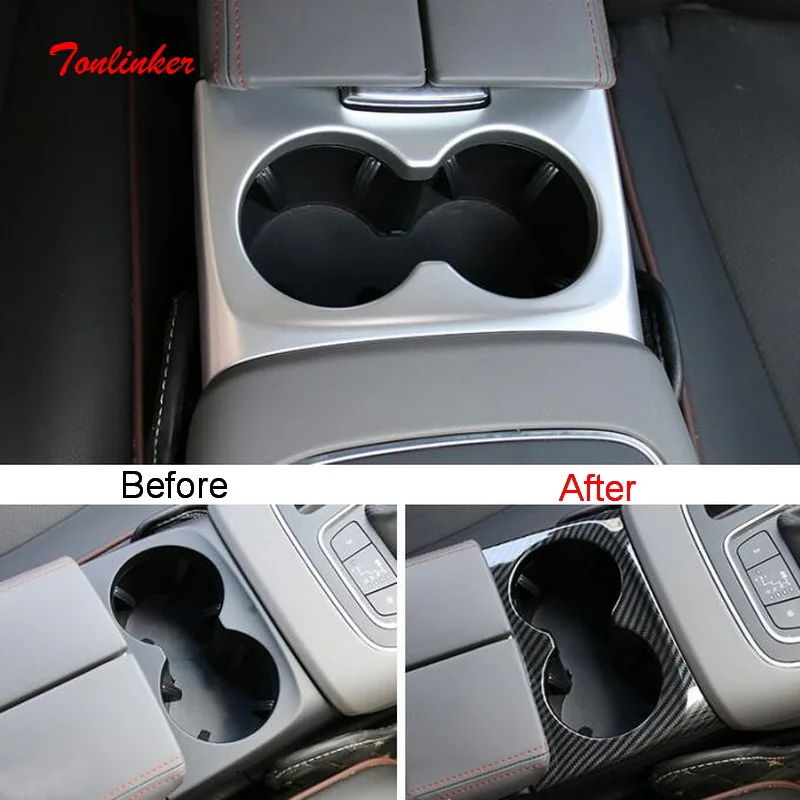 

Tonlinker Interior Car Water cup holder Cover Stickers for Citroen C5 Aircorss 2018-19 Car Styling 1 PCS ABS Matte Cover sticker