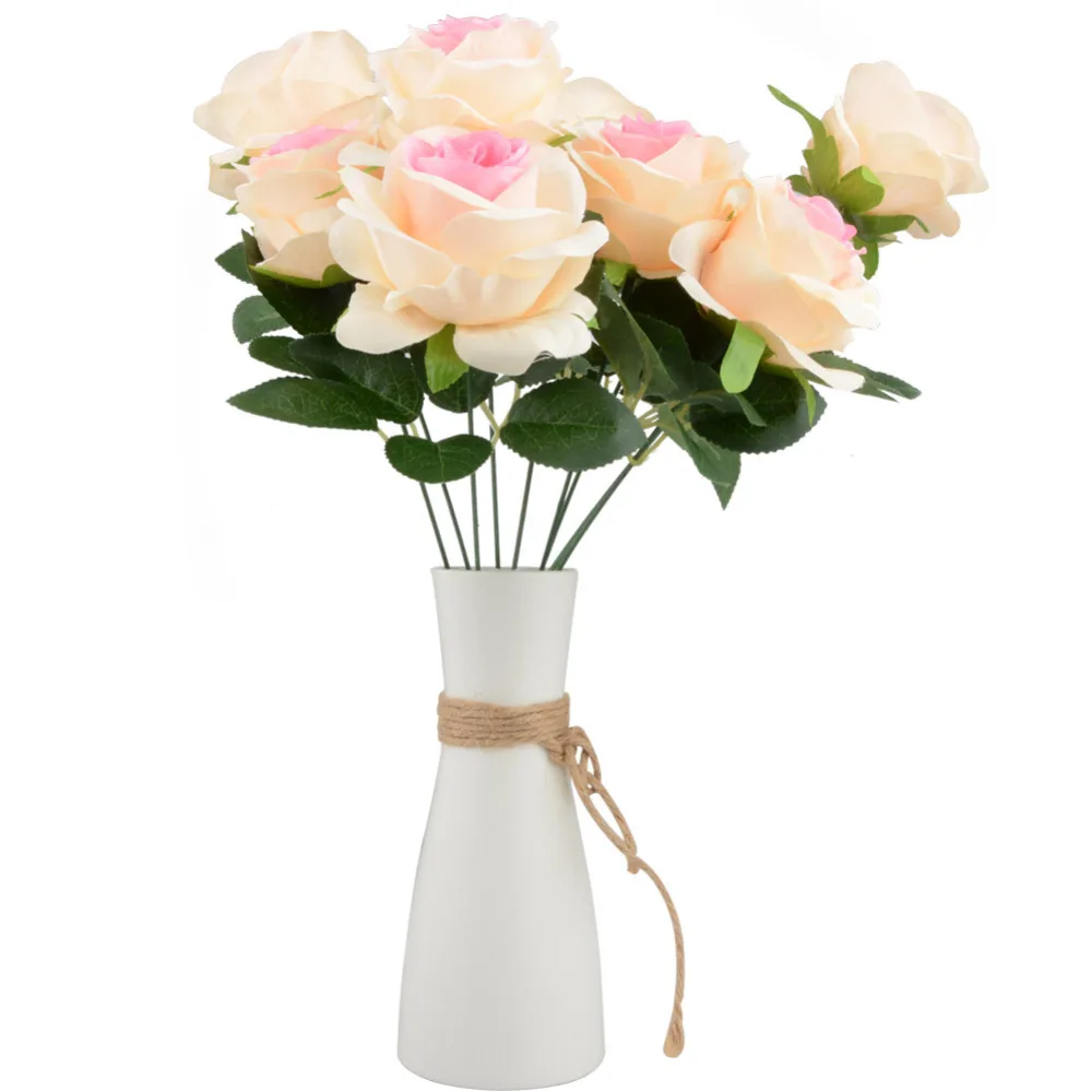 

9 Head Artificial Flowers Bouquet Dried Flowr Peony Vintage Silk Small Rose Fake Flower Festival Supplies DIY Party Home Decor