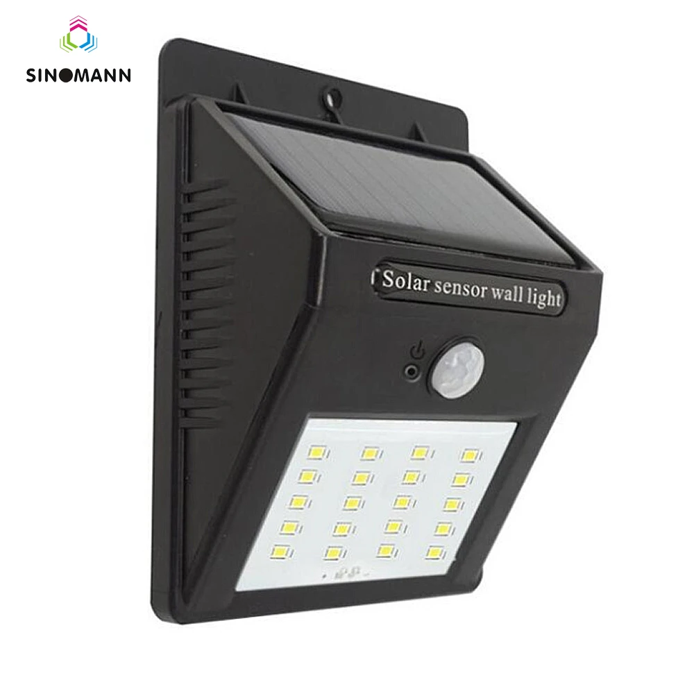 Sensor de Movimento Lâmpada de Parede ao ar Livre à Prova Solar Powered Luz Pir Recarregável 20 Dwaterproof Água Jardim Quintal Lâmpadas 4 Pçs Led 2 Lâmpadas solares