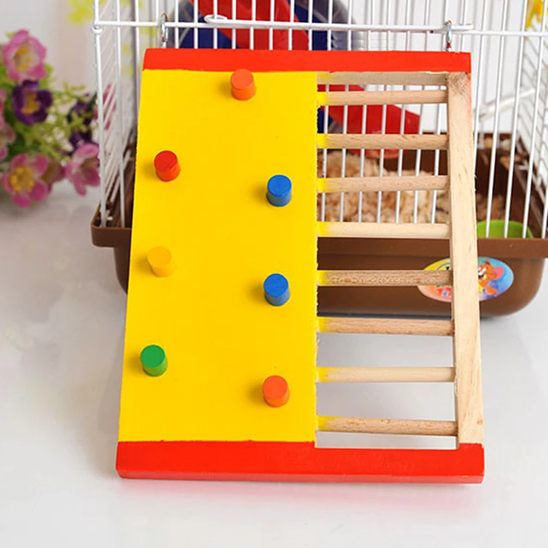 Natural Wooden Pet Rat Hamsters Climbing Ladder Scaling Jumping Small