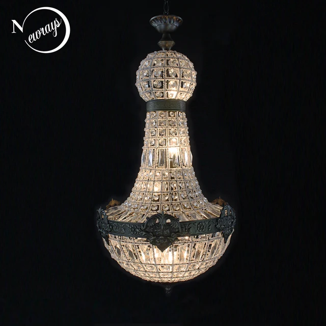 Retro Vintage Charming Royal Empire Style Big Led Crystal Modern Retro Vintage Charming Royal Empire Style Big Led Crystal Modern Chandelier Lamp Res Lights E14 For