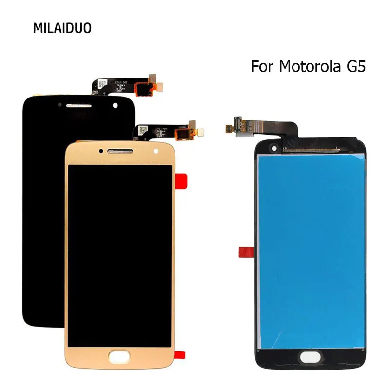 

LCD Display For Motorola Moto G5 Touch Screen Digitizer Assembly Replacement White Gold Black No Frame Best Quality 5.2"