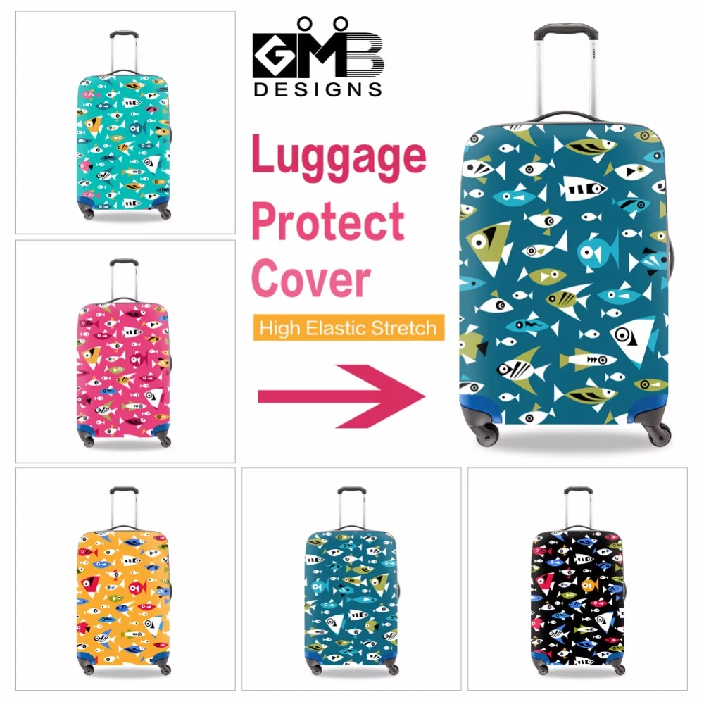 Cute Fish trolley luggage covers women Animal Printed luggage