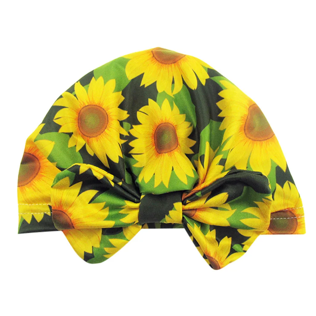 

Newborn Baby Boy Girl Baby Sun Hat Floral Bowknot Cap Toddler Turban Photo Props