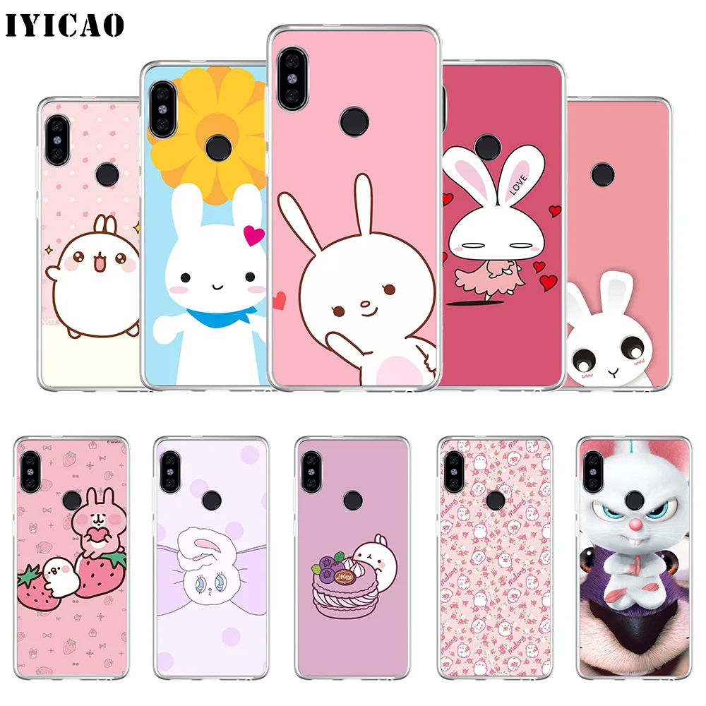 

IYICAO Kawaii Bunny Soft Silicone Phone Case for Xiaomi Redmi 4A 5A 6A Note 7 6 5 Pro Plus Redmi 4X 5A Prime Cover
