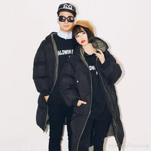 Man Woman Winter Warm Cloak Windcheater Hooded Cheap Long Large Jacket Thick Maxi Coat Palto Parka Windbreaker Korean Overcoat