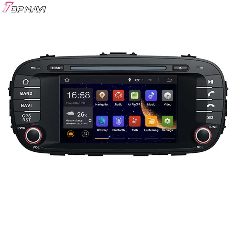 TOPNAVI 7 ''четырехъядерный Android 6 0 Автомобильный DVD плеер для KIA SOUL 2014 Авторадио GPS