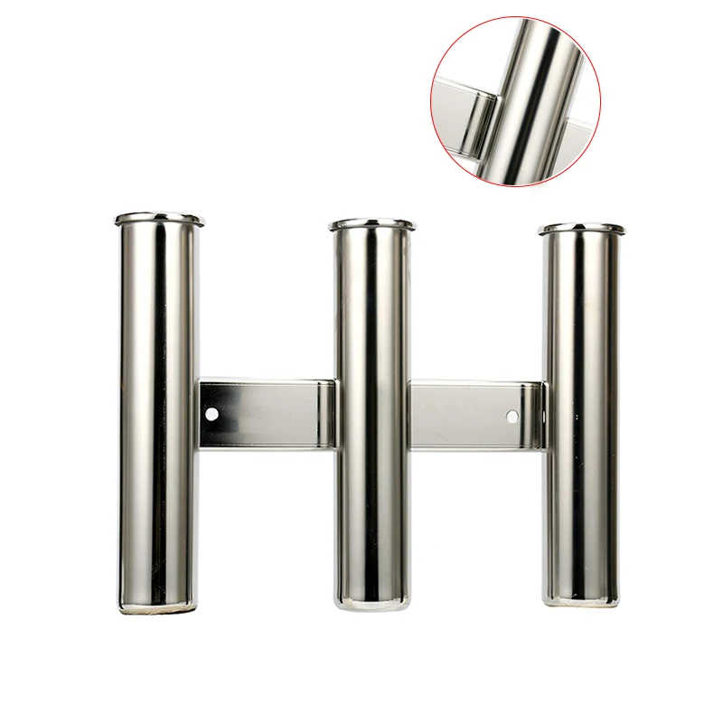 

Stainless Steel 3 Tubes Fishing Rod Holders Marine Boat Yacht Rack Holders 3 Hole Rod Rack Fishing Pod Accessories