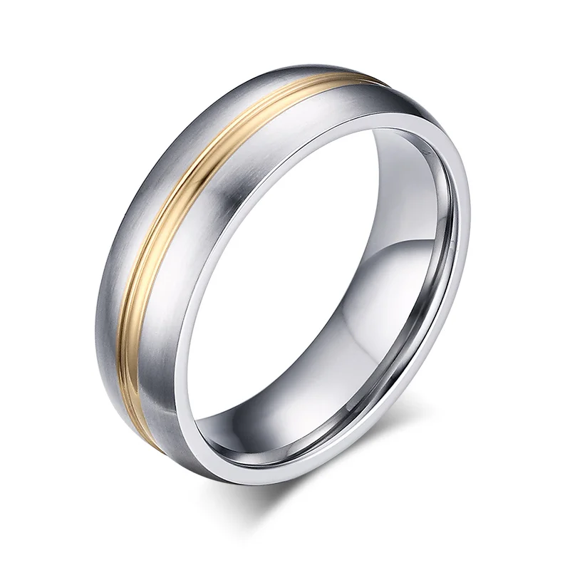 Bishilin Ring for Men Stainless Steel Men Ring Wedding Band Pattern Gold Band Wedding Ring Unique