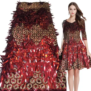

2019 Latest French Nigerian Laces Fabrics High Quality Sequins Tulle African Laces Fabric Wedding French Tulle Lace