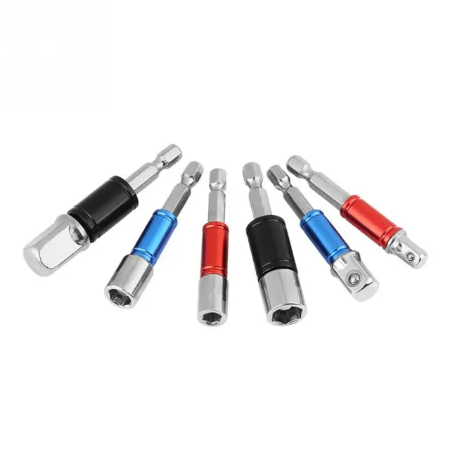 6pcs/Lot 1/4inch Shank Hex Socket Sleeve Magnetic Tools Nut Driver Set Power Tool with Extension Bar Adapter