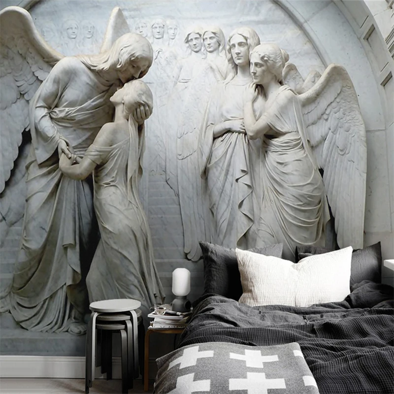 Custom 3D Wallpaper Murals Classic European Angel 3D Embossed Non-woven Wallpaper Wall Painting Living Room Bedroom Decoration Custom 3D Wallpaper Murals Classic European Angel 3D Embossed Non-woven Wallpaper Wall Painting Living Room Bedroom Decoration