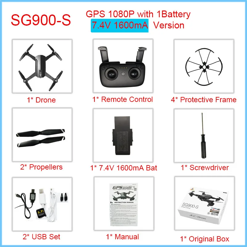 Профессиональный gps Дрон с wifi FPV 1080P 720P HD камера SG900S 20minis Flying Follow Me Hold складной Радиоуправляемый Дрон вертолет - Цвет: Black1080p1BBox